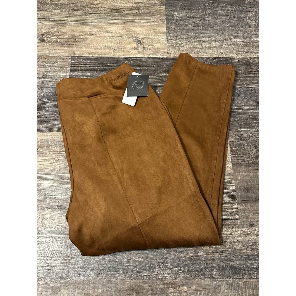 John Mark Brown Suede Legging Pants Size 1X NWT